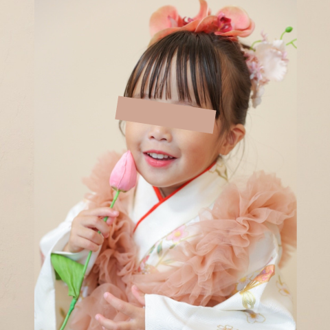 お花を持った写真